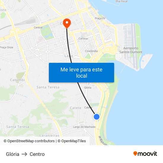 Glória to Centro map