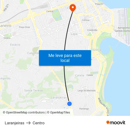 Laranjeiras to Centro map
