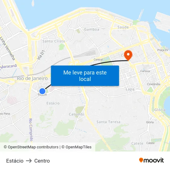 Estácio to Centro map