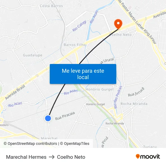 Marechal Hermes to Coelho Neto map