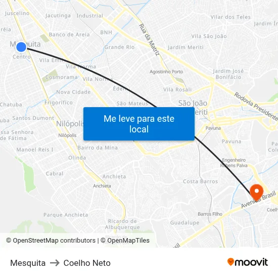 Mesquita to Coelho Neto map