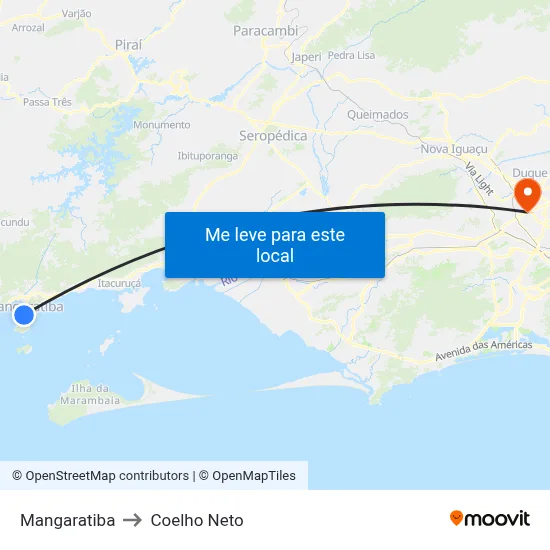 Mangaratiba to Coelho Neto map