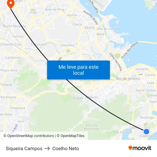 Siqueira Campos to Coelho Neto map
