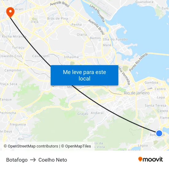Botafogo to Coelho Neto map
