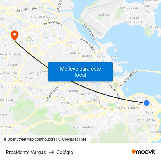 Presidente Vargas to Colégio map