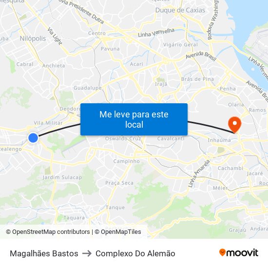 Magalhães Bastos to Complexo Do Alemão map