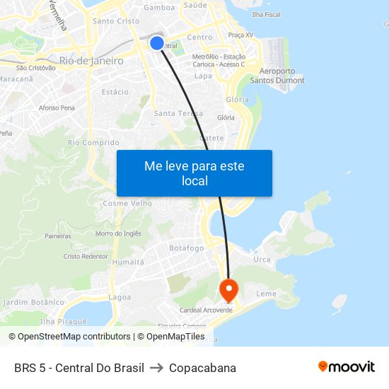 BRS 5 - Central Do Brasil to Copacabana map