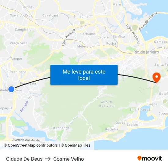 Cidade De Deus to Cosme Velho map