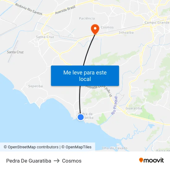 Pedra De Guaratiba to Cosmos map