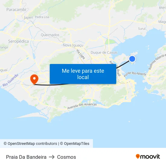Praia Da Bandeira to Cosmos map