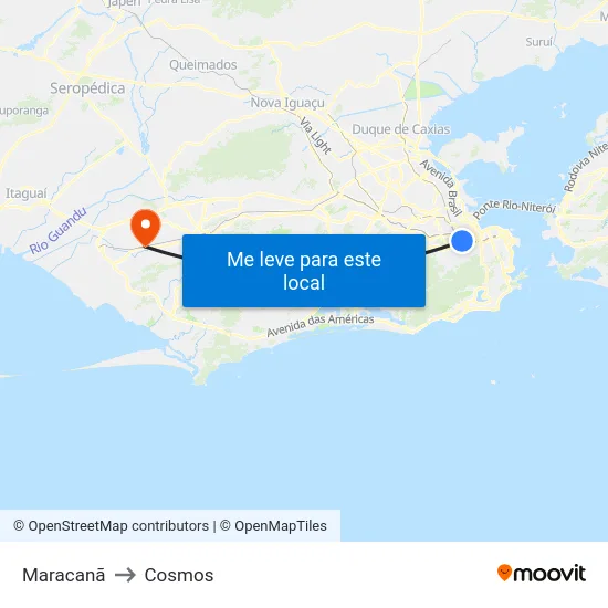 Maracanã to Cosmos map