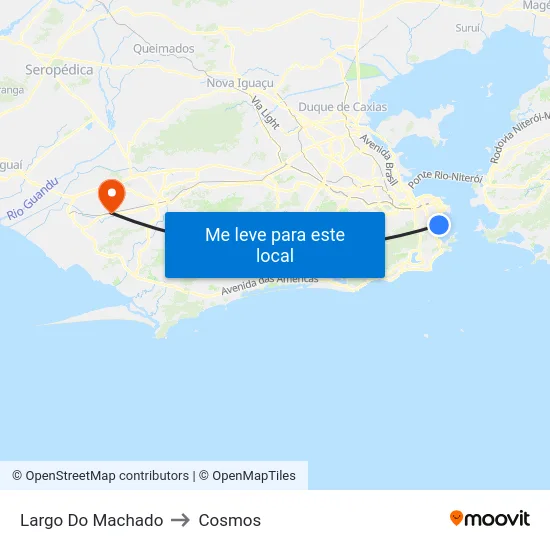 Largo Do Machado to Cosmos map