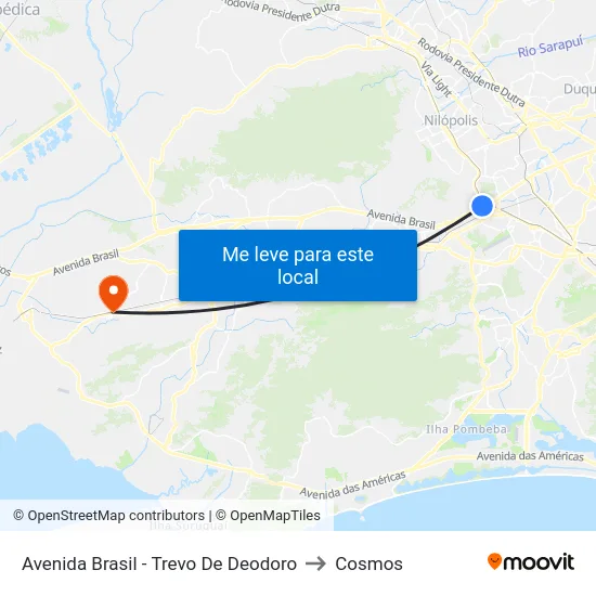 Avenida Brasil - Trevo De Deodoro to Cosmos map