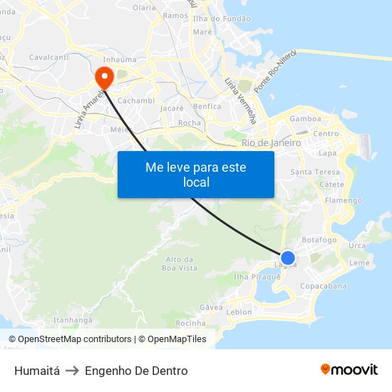 Humaitá to Engenho De Dentro map