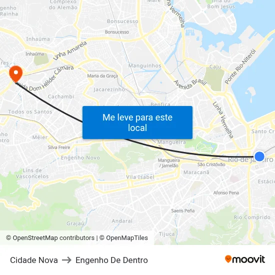 Cidade Nova to Engenho De Dentro map