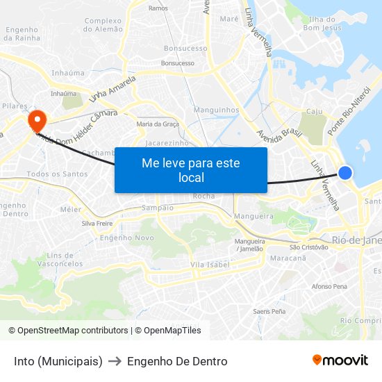 Into (Municipais) to Engenho De Dentro map