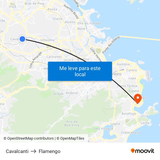 Cavalcanti to Flamengo map