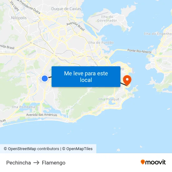 Pechincha to Flamengo map
