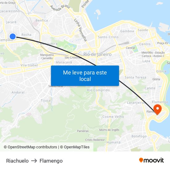 Riachuelo to Flamengo map