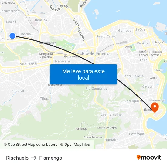 Riachuelo to Flamengo map