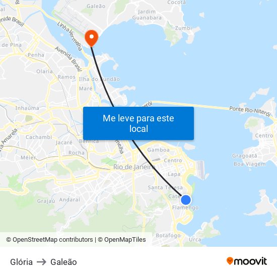 Glória to Galeão map