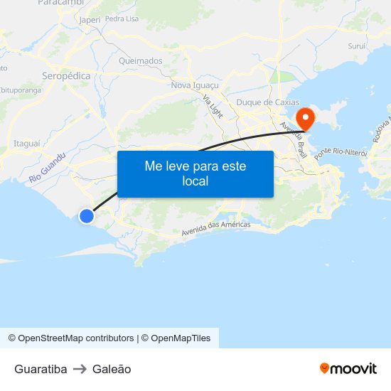 Guaratiba to Galeão map