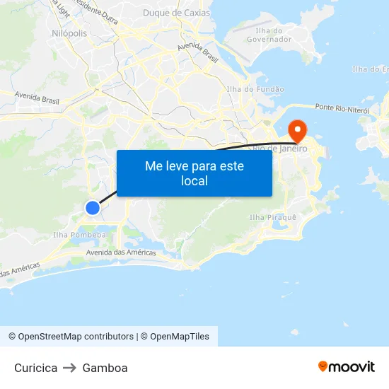 Curicica to Gamboa map