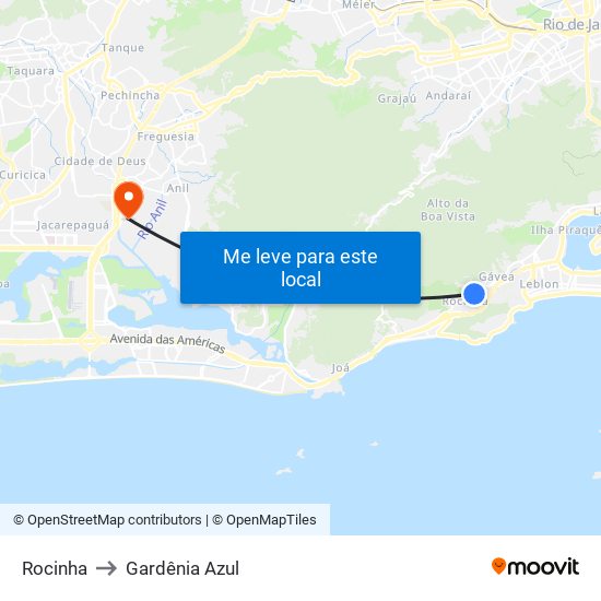 Rocinha to Gardênia Azul map