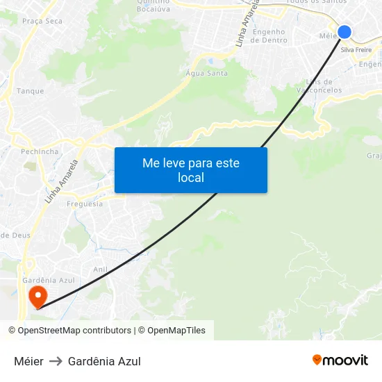 Méier to Gardênia Azul map