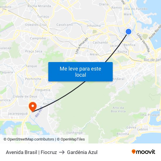 Avenida Brasil | Fiocruz to Gardênia Azul map