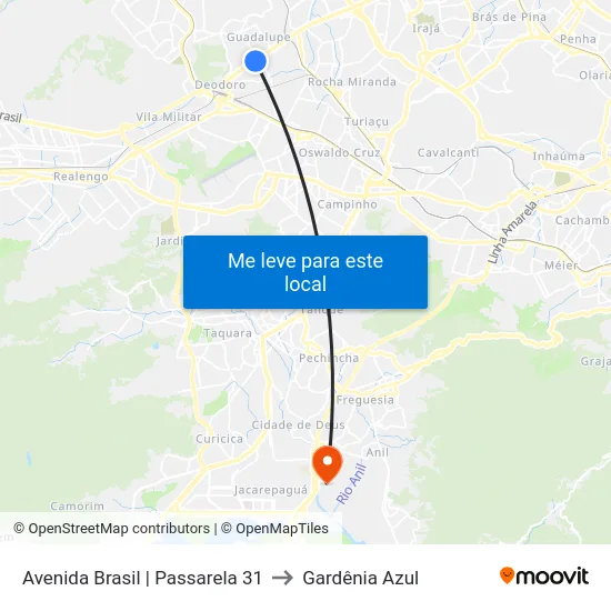 Avenida Brasil | Passarela 31 to Gardênia Azul map