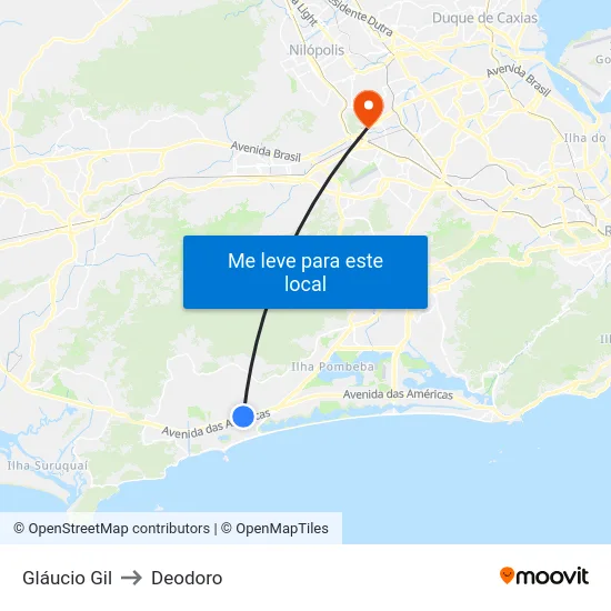 Gláucio Gil to Deodoro map