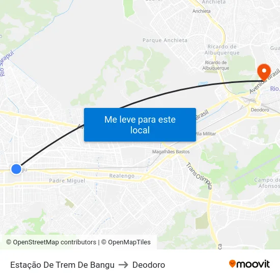 Estação De Trem De Bangu to Deodoro map