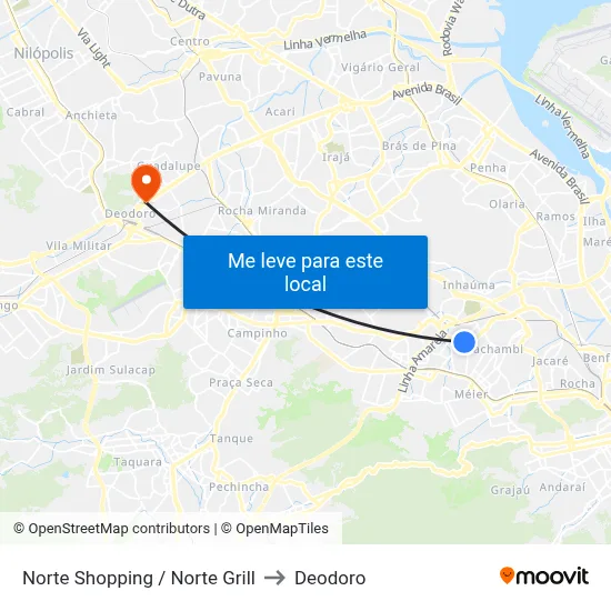 Norte Shopping / Norte Grill to Deodoro map