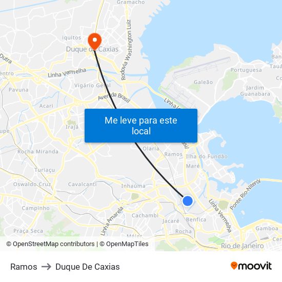 Ramos to Duque De Caxias map
