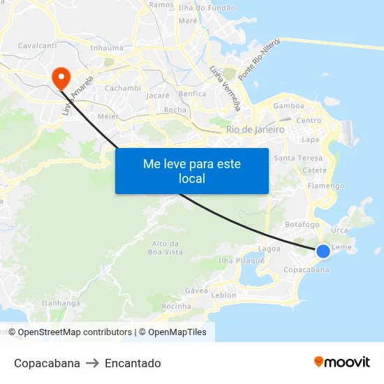 Copacabana to Encantado map