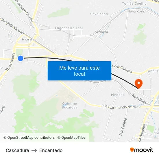 Cascadura to Encantado map