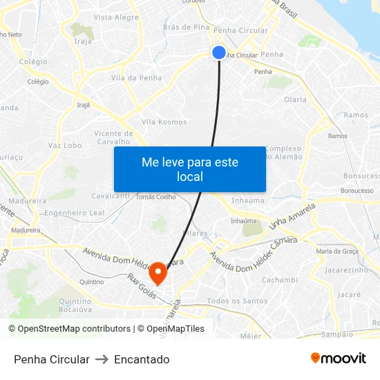 Penha Circular to Encantado map