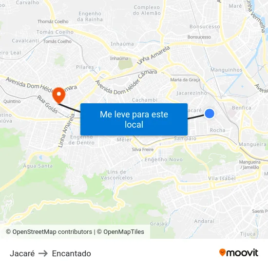 Jacaré to Encantado map