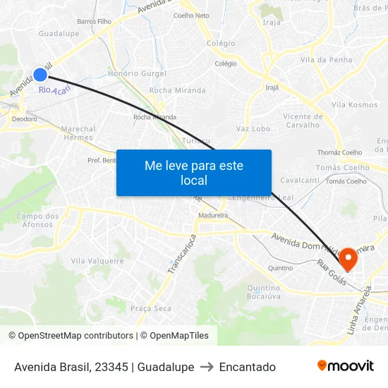 Avenida Brasil, 23345 | Guadalupe to Encantado map