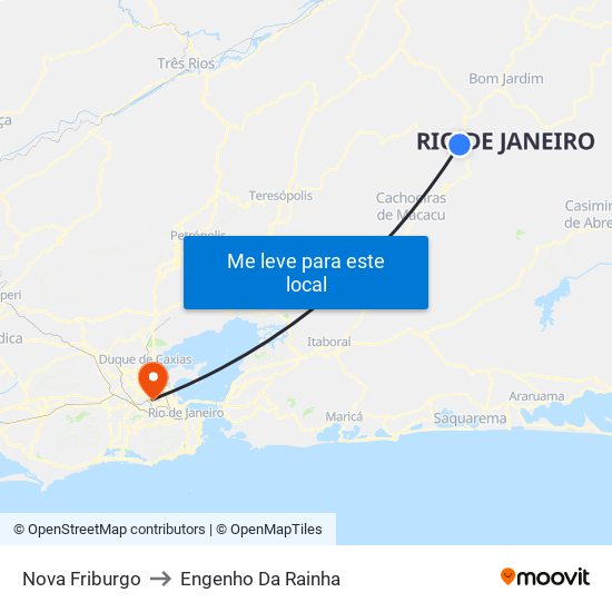 Nova Friburgo to Engenho Da Rainha map