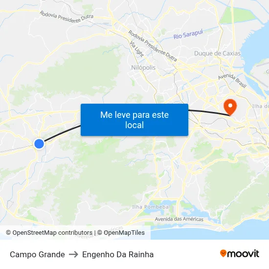 Campo Grande to Engenho Da Rainha map