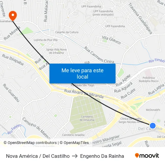 Nova América / Del Castilho to Engenho Da Rainha map
