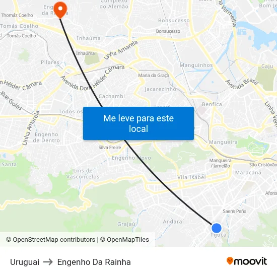 Uruguai to Engenho Da Rainha map