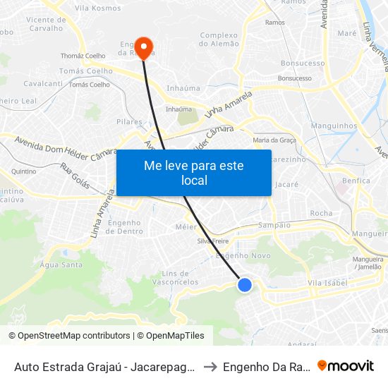 Auto Estrada Grajaú - Jacarepaguá, 601 to Engenho Da Rainha map