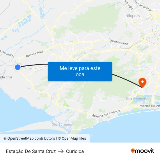 Estação De Santa Cruz to Curicica map