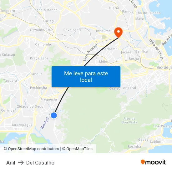 Anil to Del Castilho map