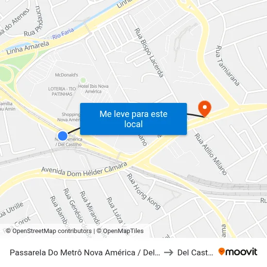 Passarela Do Metrô Nova América / Del Castilho to Del Castilho map