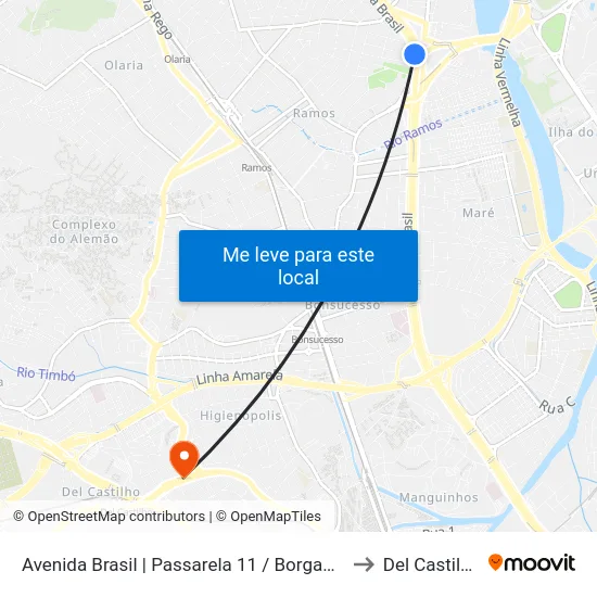 Avenida Brasil | Passarela 11 / Borgauto to Del Castilho map