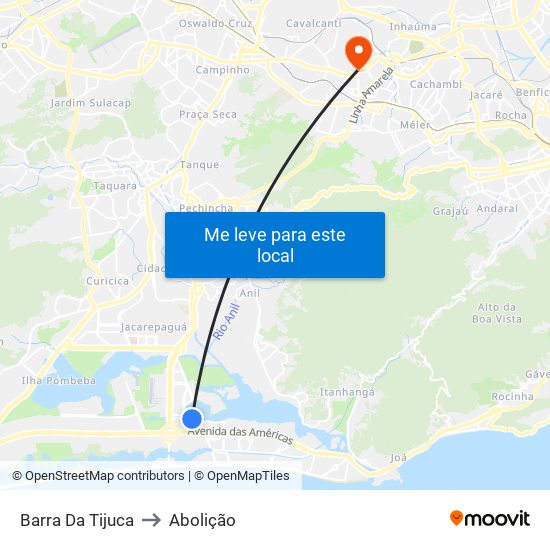 Barra Da Tijuca to Abolição map